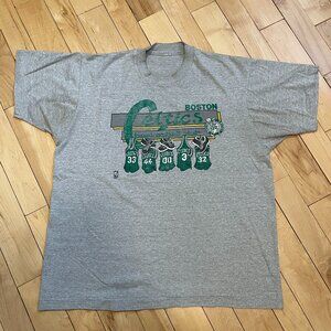 VTG '86 BOSTON CELTICS Basketball Club Larry Bird SINGLE STITCH T Shirt Salem